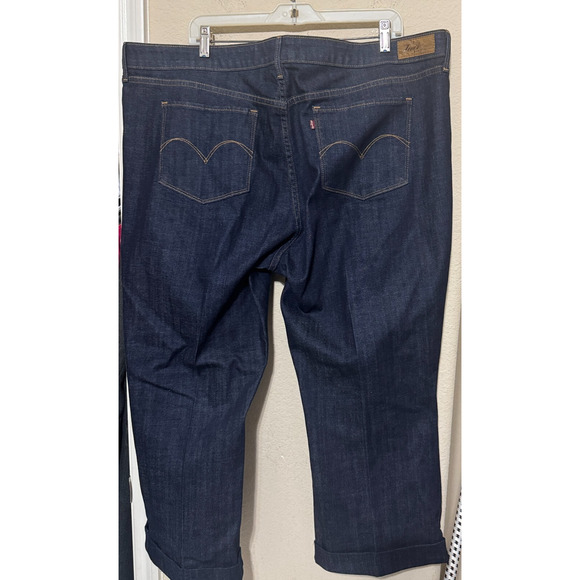 Levi's Jeans Womens 24W Blue Demi Curve Cropped Wide Leg Cuffed stretch denim - Picture 4 of 7